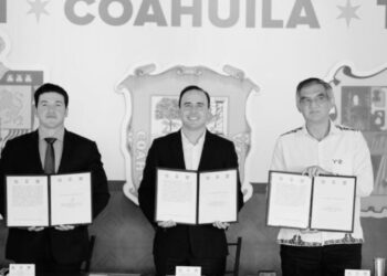 Firma Américo convenio de seguridad con gobernadores de Coahuila y Nuevo León
