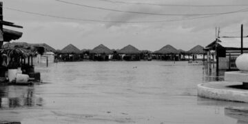 Playa Miramar afectada por la marea de tormenta
