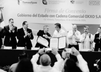 Firman convenio Gobierno de Tamaulipas y Oxxo para fortalecer seguridad