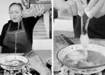 Vendedora se vuelve viral por su receta de huevos revueltos con Coca-Cola