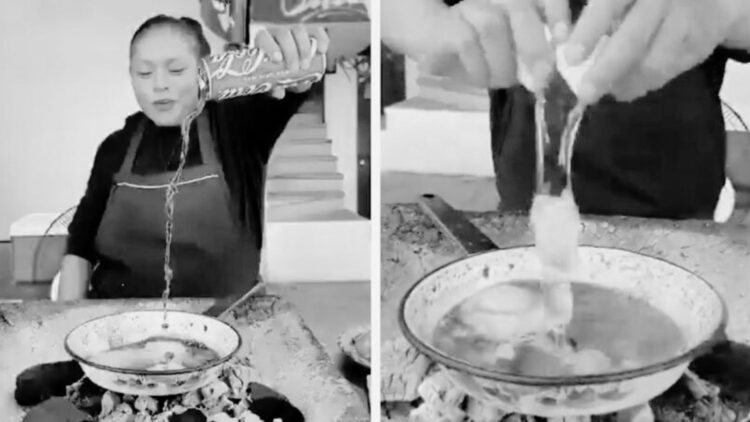 Vendedora se vuelve viral por su receta de huevos revueltos con Coca-Cola